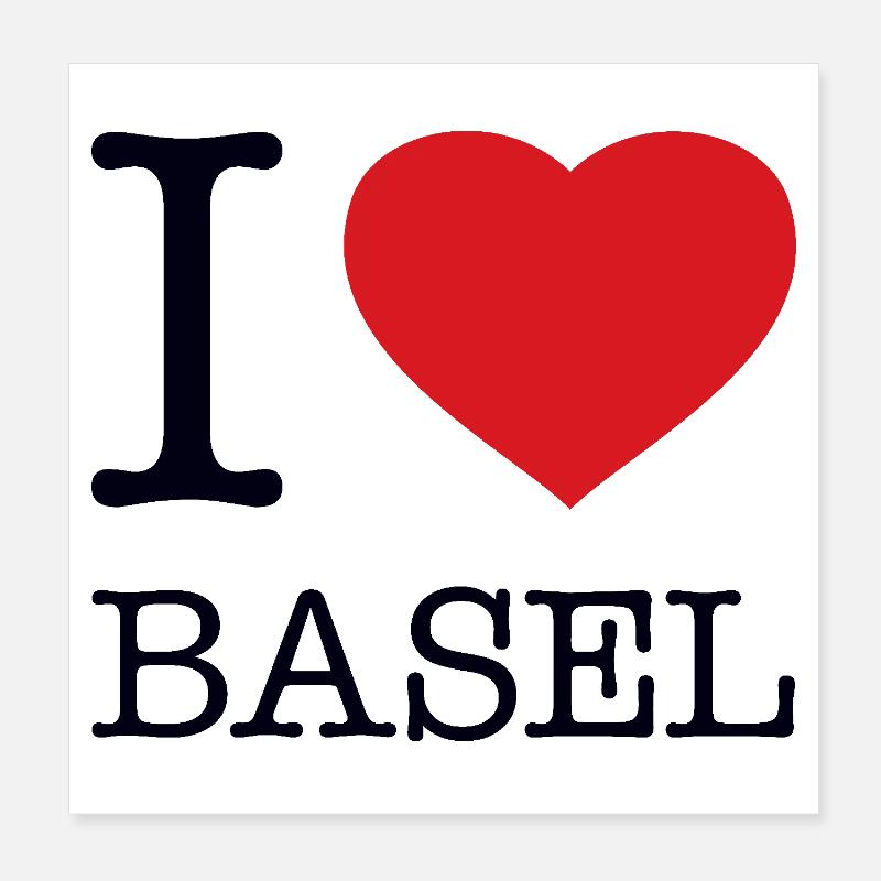 I LOVE BASEL Poster 8" x 8" (20x20 cm)