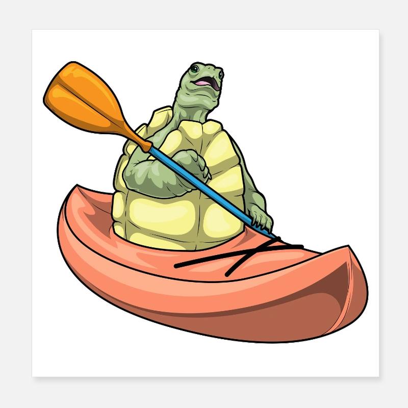 Schildkröte Kayak Poster 20x20 cm