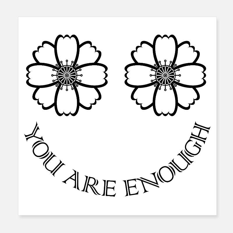 Yeux de fleur / Yeux comme des fleurs avec dicton Poster 20 x 20 cm