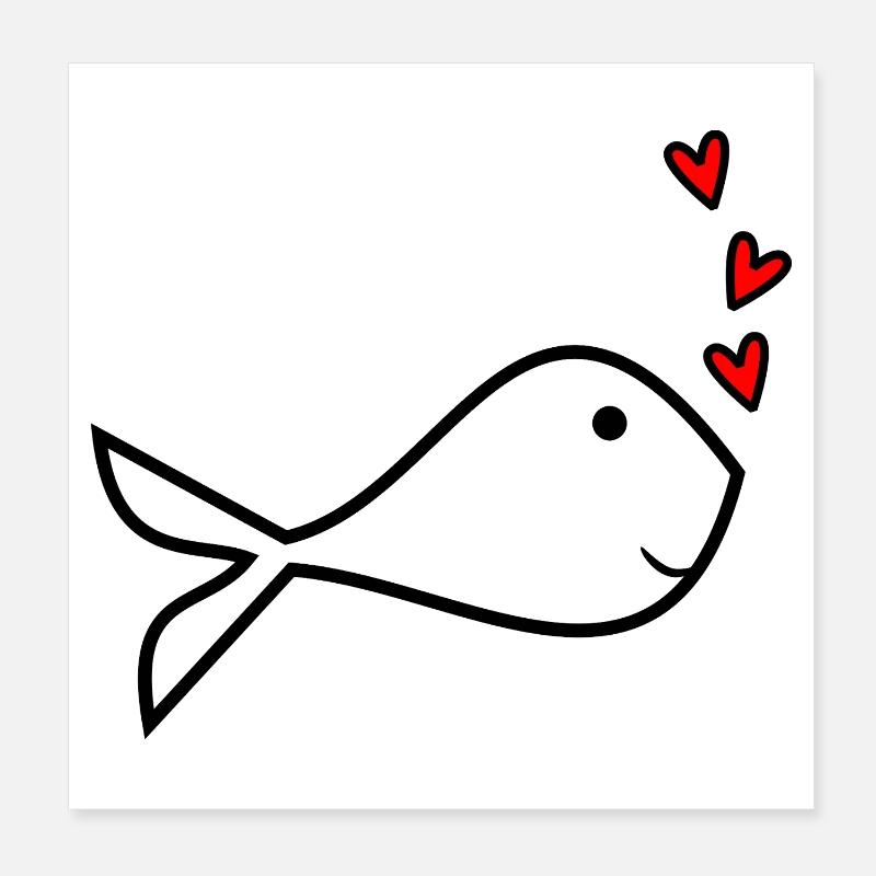 POISSON. SARDINE. POISSON D'AVRIL. MER. OCÉAN Poster 20 x 20 cm