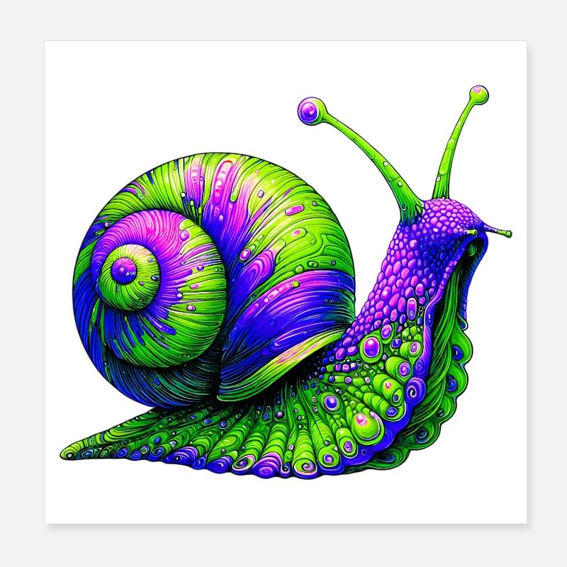Snail Poster 8" x 8" (20x20 cm)