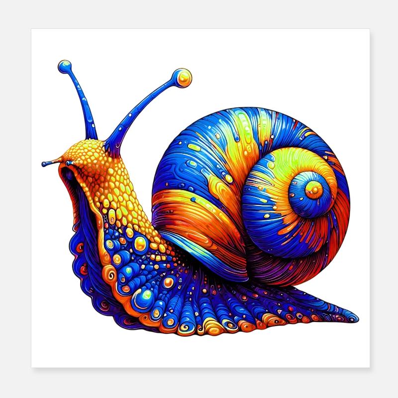 Snail Poster 8" x 8" (20x20 cm)