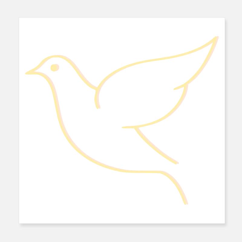 Illustration der minimalistischen und eleganten Taube - Poster 20x20 cm - Weiß