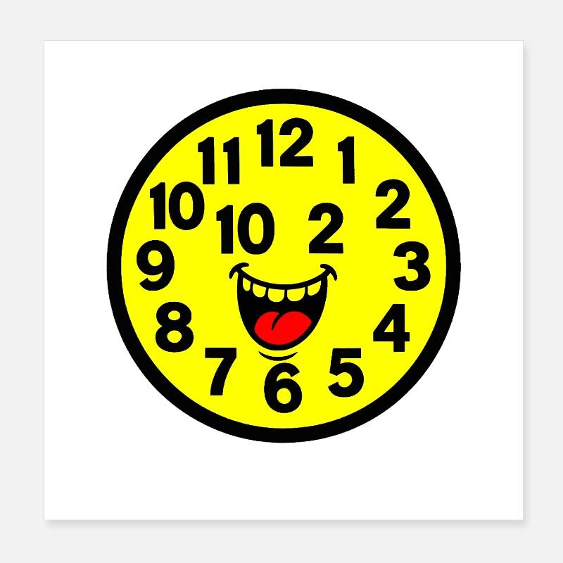 Cheerful Parodized Clock Design Poster 8" x 8" (20x20 cm)