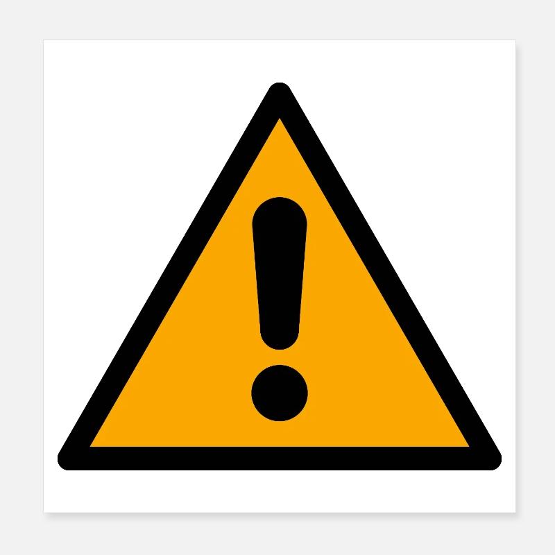 Attention! | Warning Icon Graphic Poster 8" x 8" (20x20 cm)
