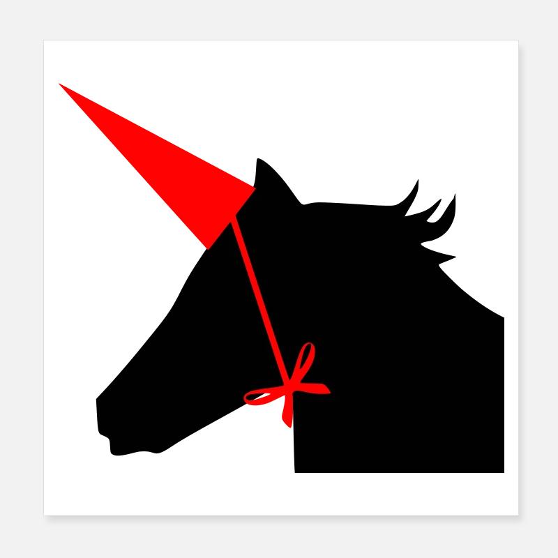 Einhorn Hut Poster 20x20 cm