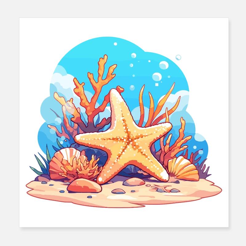 Starfish Starfish Poster 8" x 8" (20x20 cm)