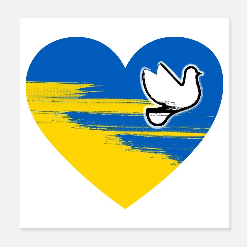 Ukraine Frieden Herz Design Poster 20x20 cm