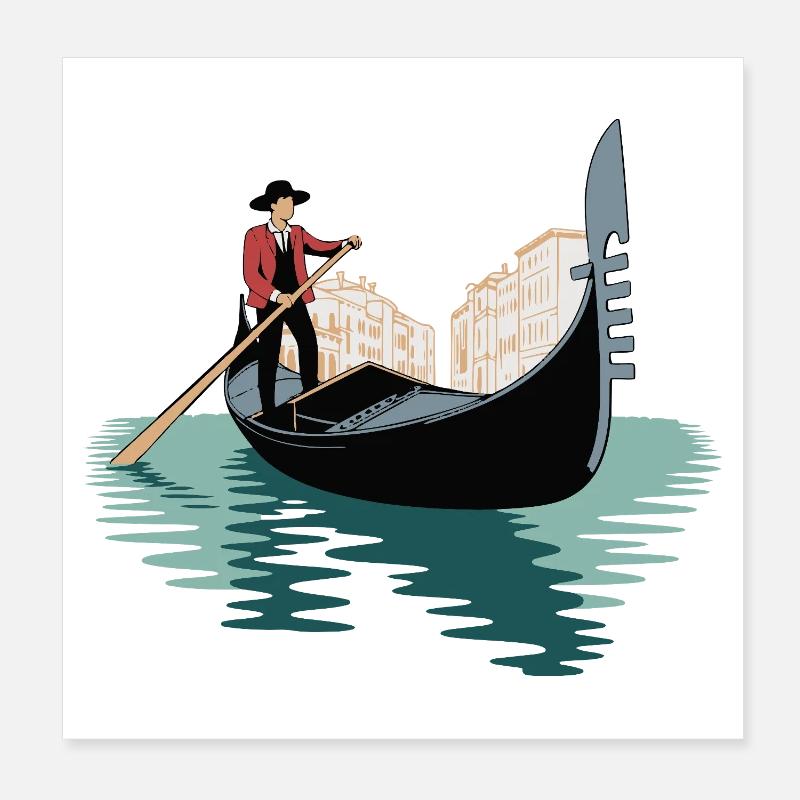 Venezianisches Gondel-Abenteuer Poster 20x20 cm