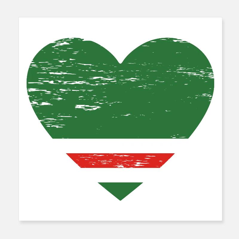 Tschetschenien Flagge Herz used Poster 20x20 cm