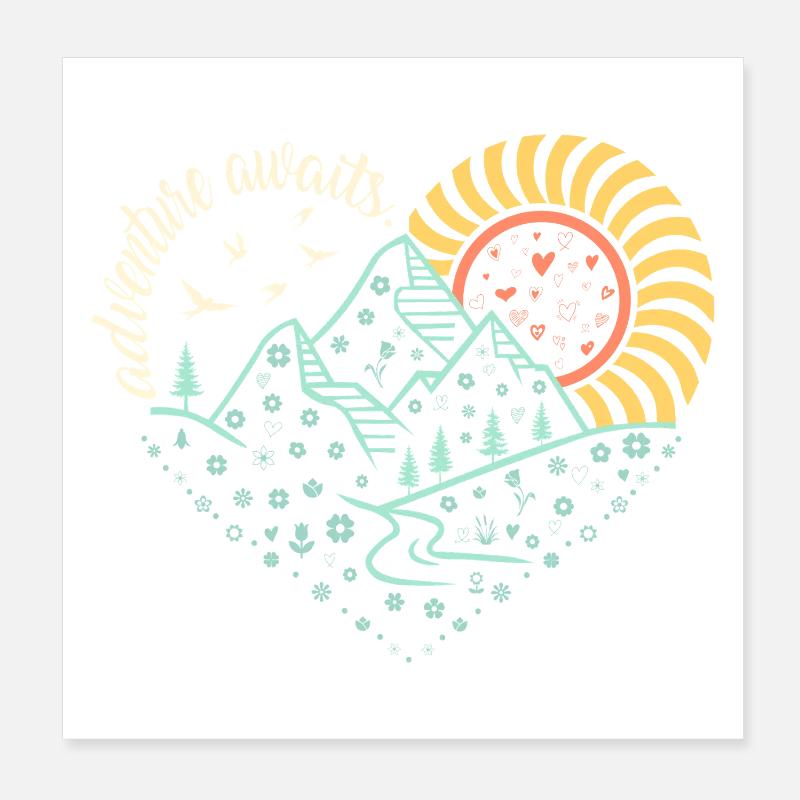 Das Abenteuer wartet auf Sie – leuchtende Nachtwanderungsatmosphäre Poster 20x20 cm