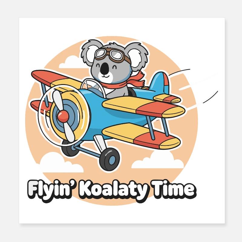 Aventure de vol de koala Poster 20 x 20 cm