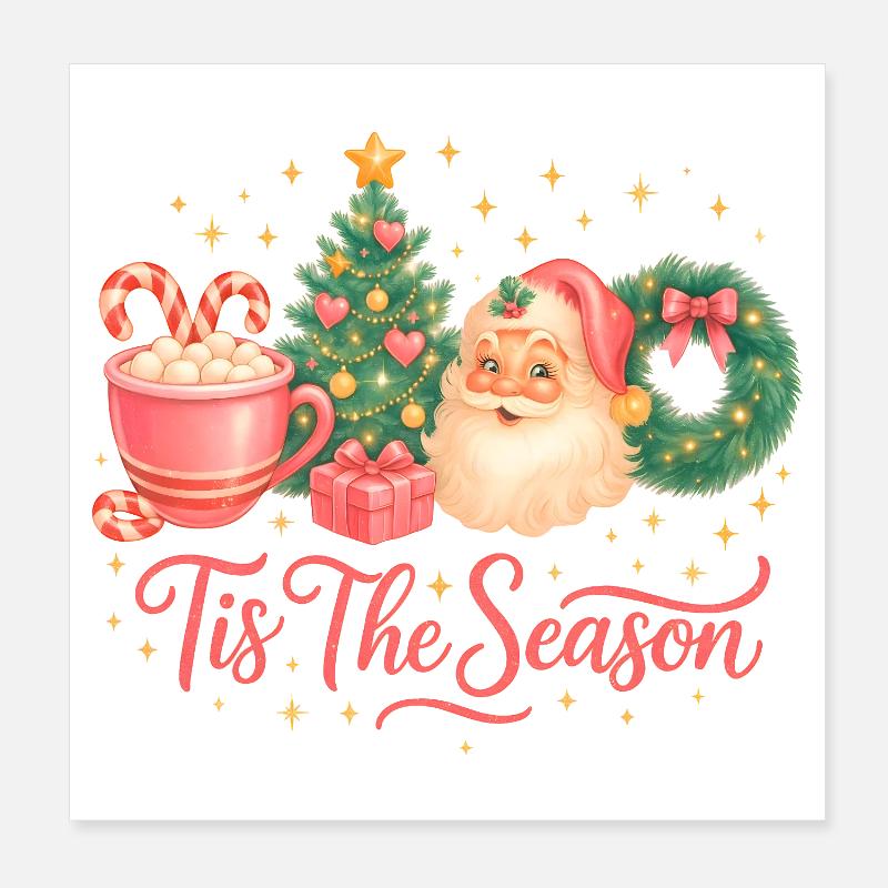 C’est la saison Design de Noël mignon Poster 20 x 20 cm