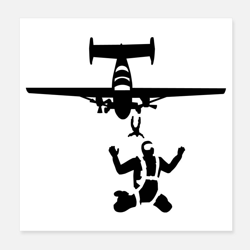 parachutisme Poster 20 x 20 cm