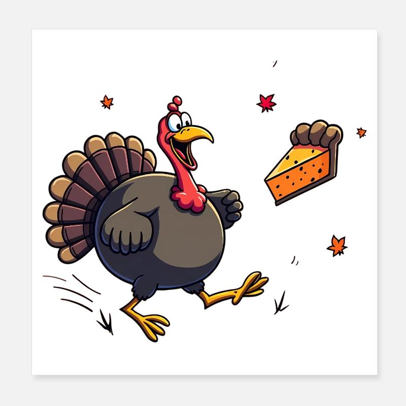 Thanksgiving Funny Thanksgiving Turkey Poster 8" x 8" (20x20 cm)