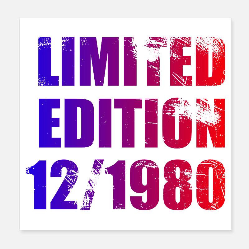 45e anniversaire Édition limitée 12/1980 Poster 20 x 20 cm