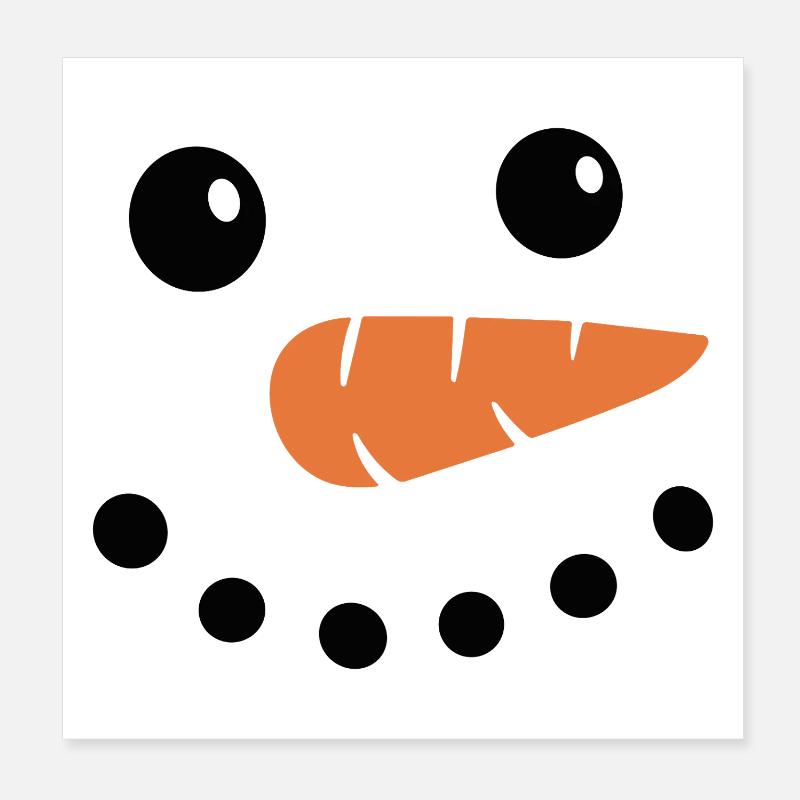 Schneemann-Gesicht Poster 20x20 cm