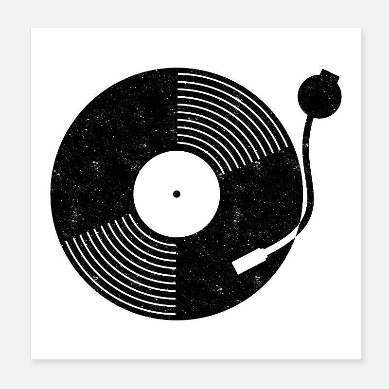 Lecteur vinyle vinyle à platine Poster 20 x 20 cm