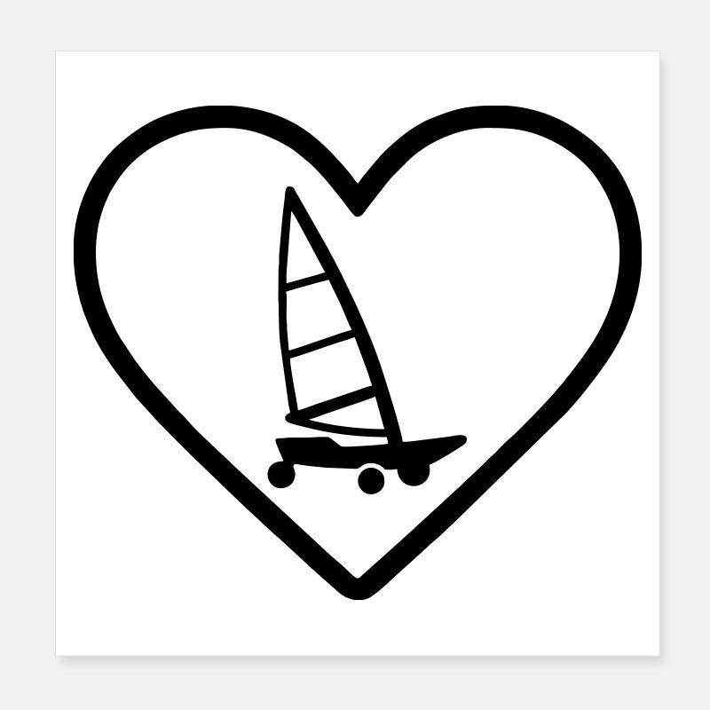 Cuore Carro A Vela – Passione Vento Poster 20x20 cm