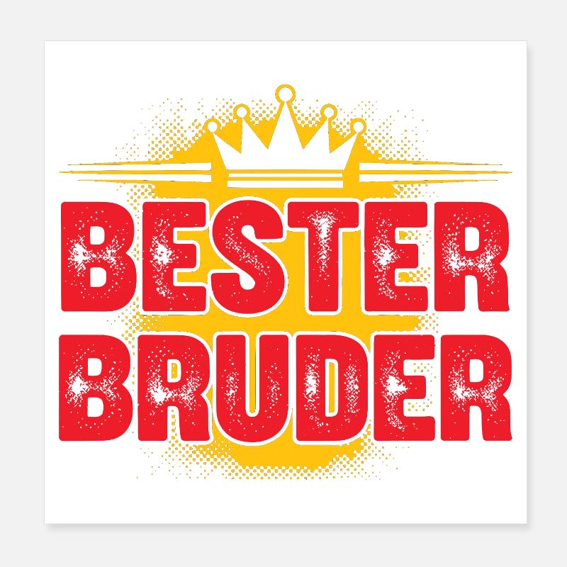 Bester Bruder Krone Retro Look Poster 20x20 cm