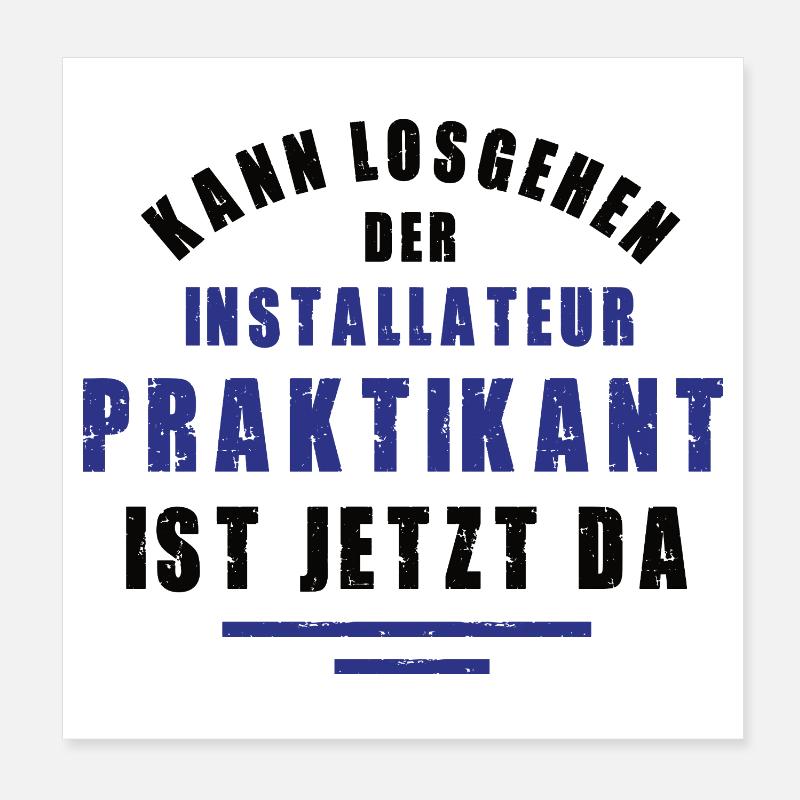 Intern Plumber Internship Plumbers Poster 8" x 8" (20x20 cm)