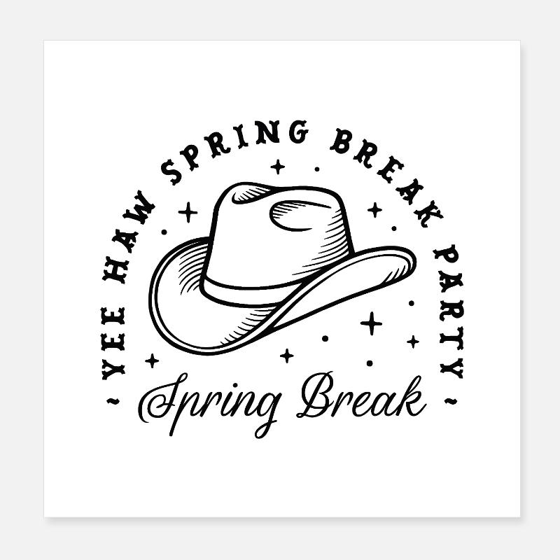 Fête de vacances de printemps, thème de cowboy country Poster 20 x 20 cm