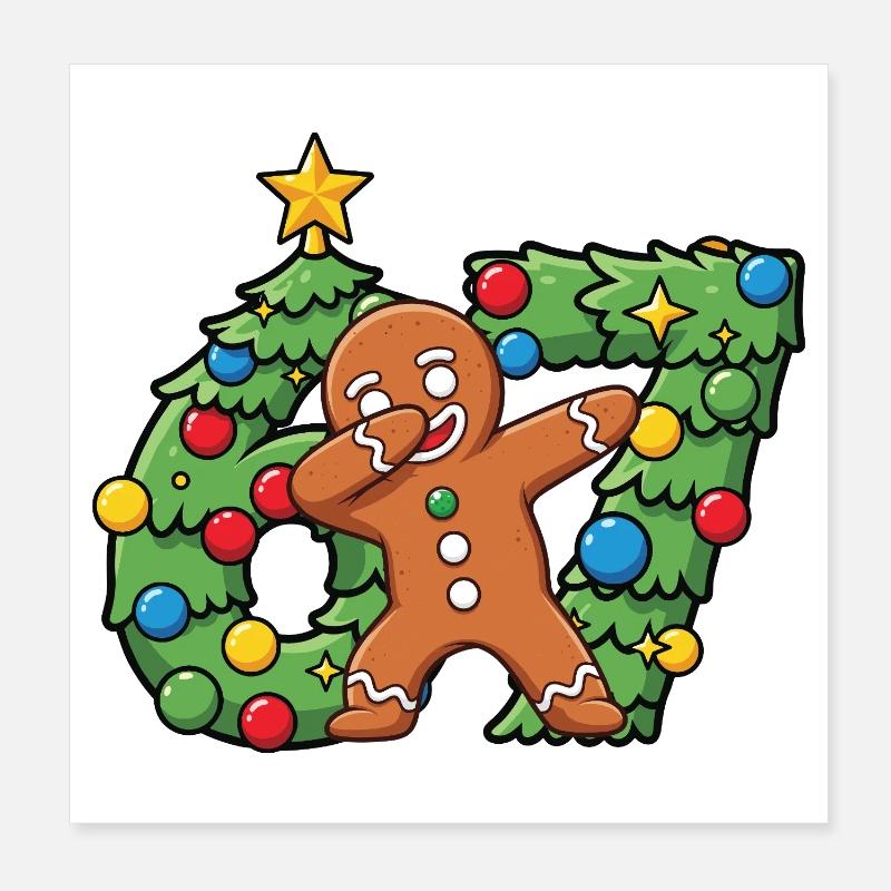 67 Meme-Lebkuchentanz auf dem Weihnachtskranz Poster 20x20 cm
