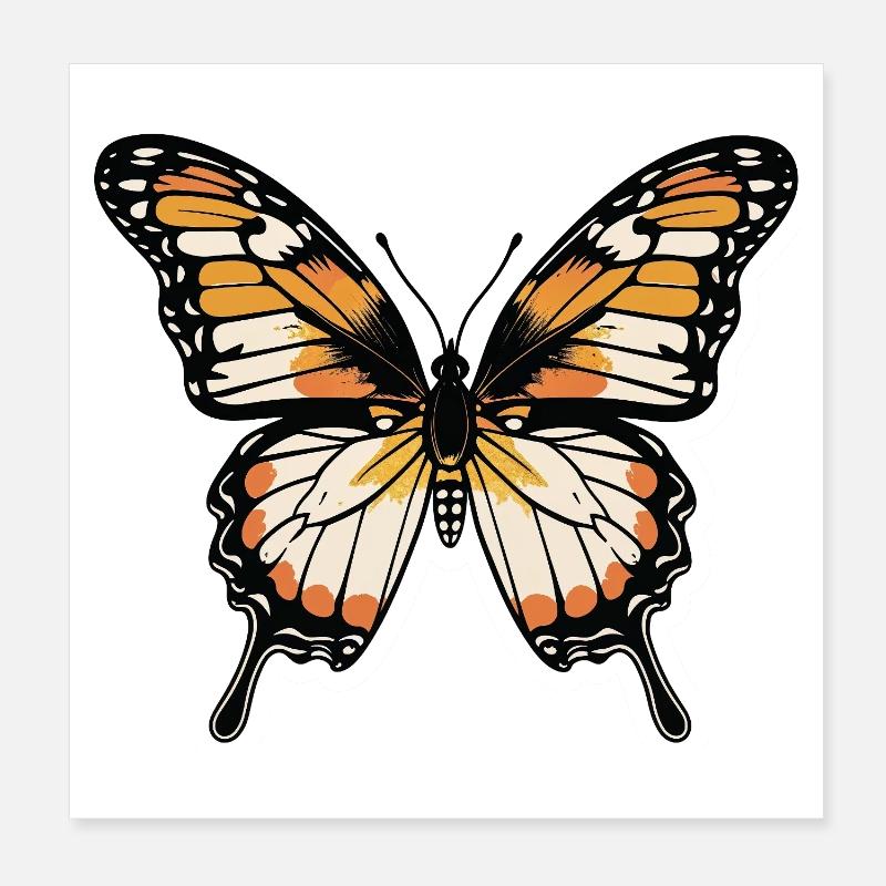 Couleurs vives de papillons Poster 20 x 20 cm