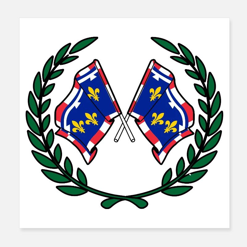 Courbe de laurier du Centre-Val de Loire Poster 20 x 20 cm