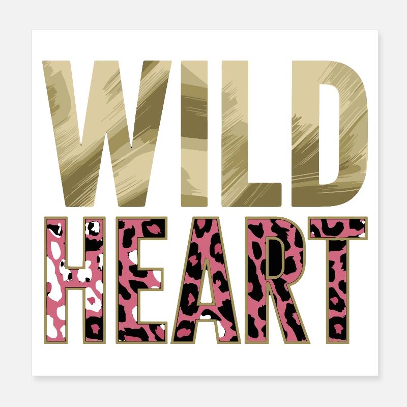 Wild Heart Leopard Pattern Boho Animal Print for Poster 8" x 8" (20x20 cm)