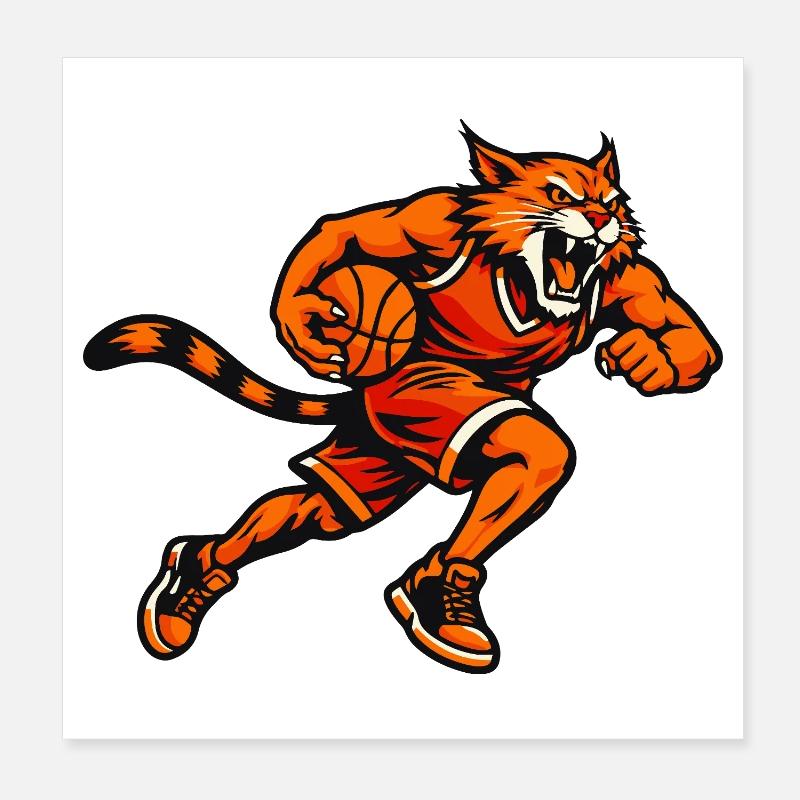 Tiger Hoops Maskottchen Poster 20x20 cm