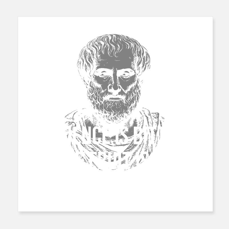 Portrait de la citation d’Aristote Patience Poster 20 x 20 cm