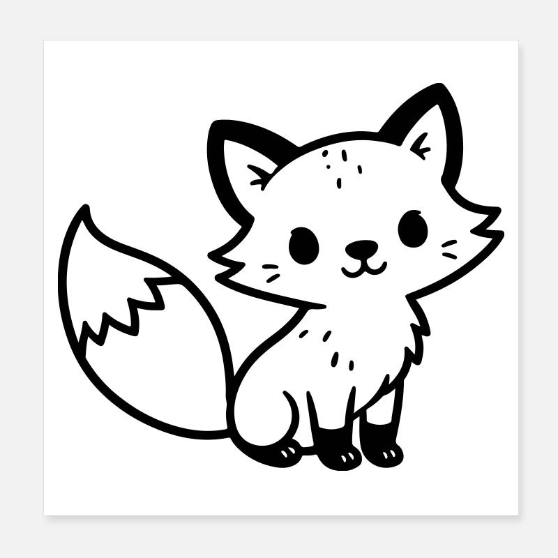Fuchs Niedlich Poster 20x20 cm