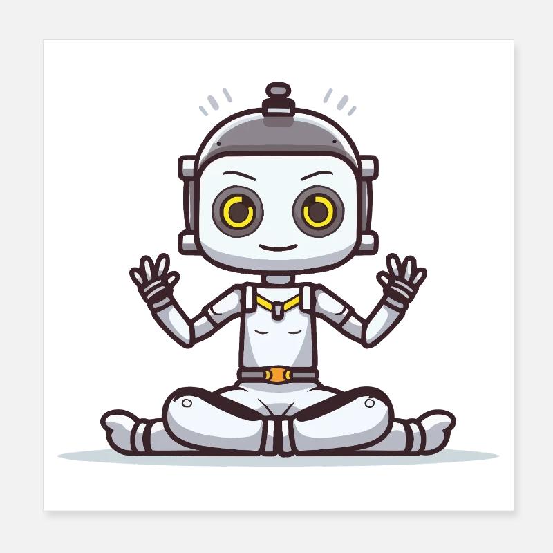 Kleiner Roboter im Lotussitz Poster 20x20 cm