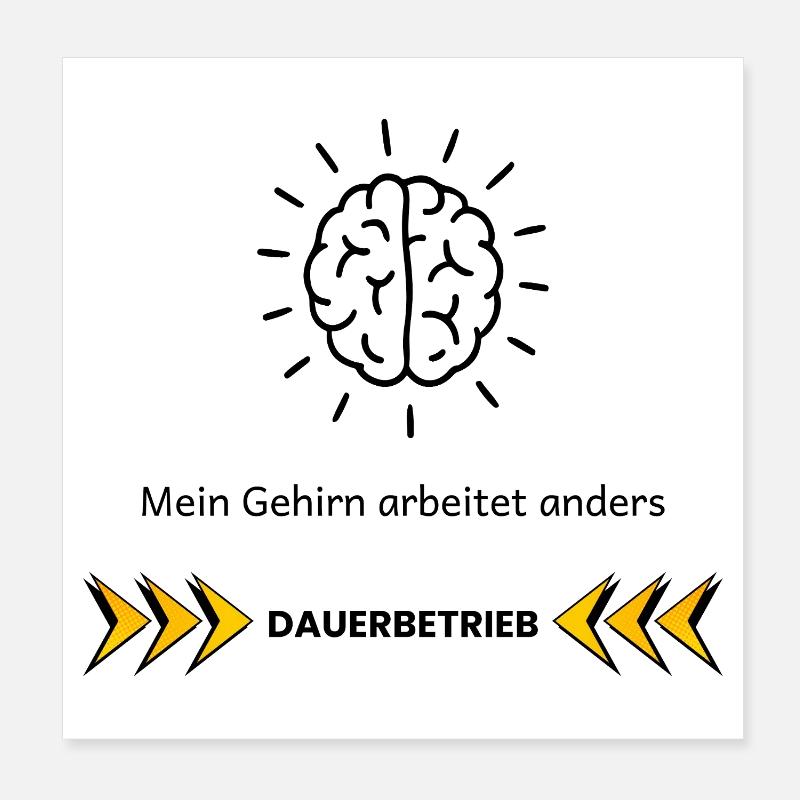 My Brain Works Differently – ADHD Focus Design Poster 8" x 8" (20x20 cm)