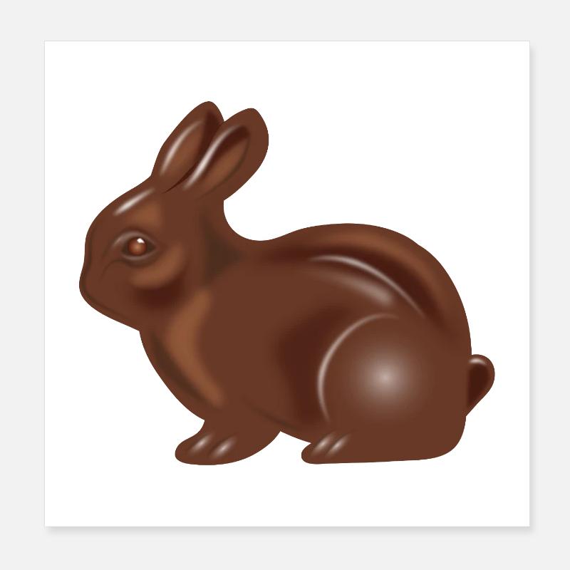 Motif classique du lapin de Pâques en chocolat Poster 20 x 20 cm