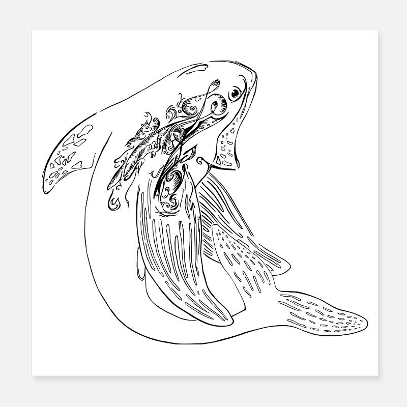 Unique Whale Poster 20x20 cm