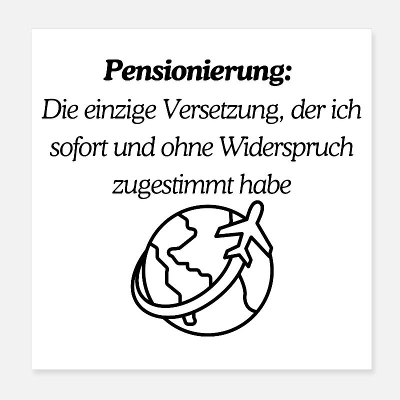 Finally pension - Poster 8" x 8" (20x20 cm) - white
