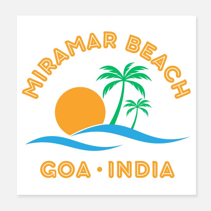 MIRAM BEACH, GOA, INDIEN Poster 20x20 cm