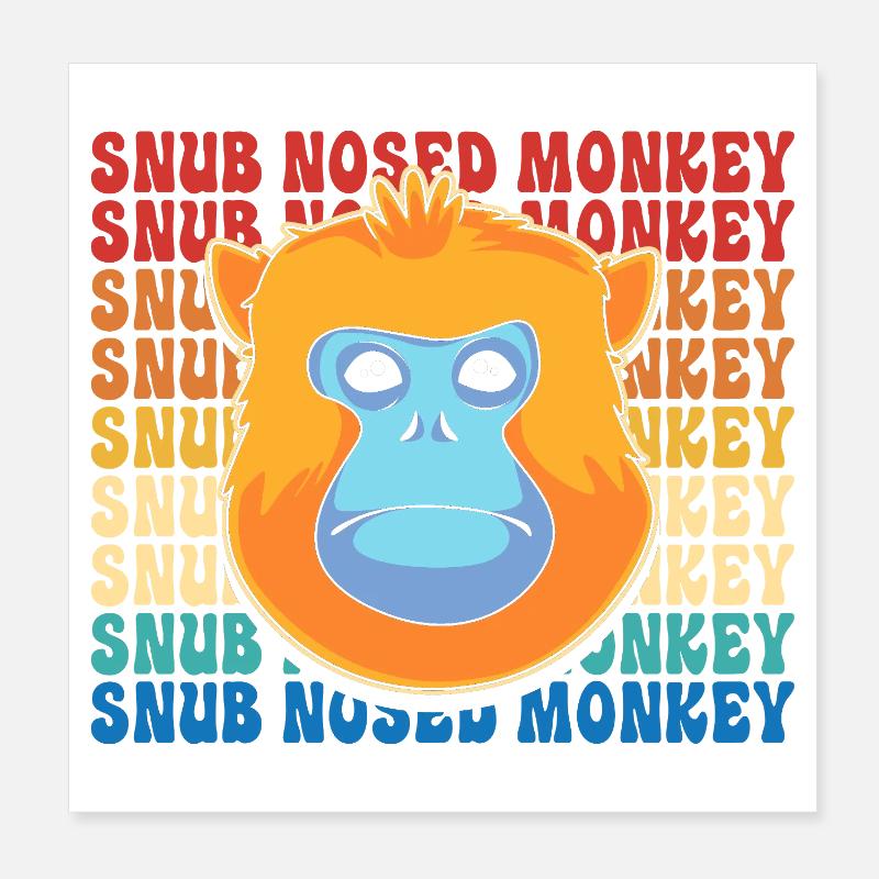 Stupsnasenaffe Affe Schimpanse Poster 20x20 cm
