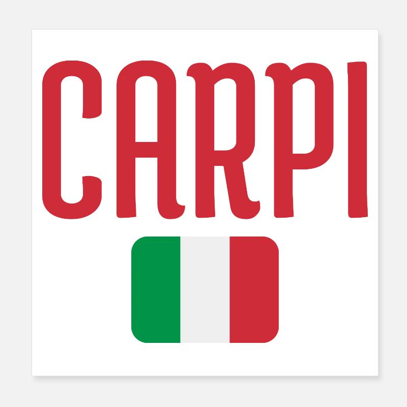 Capri Bold Typo with Italian Flag Poster 8" x 8" (20x20 cm)