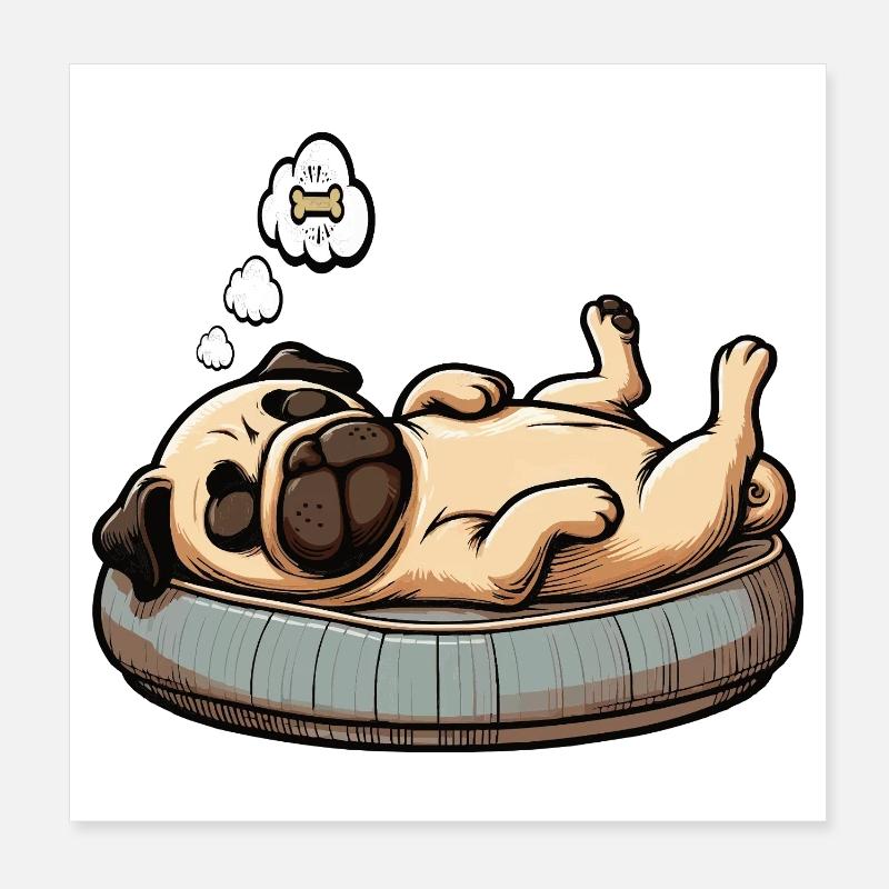 Mops Möpse Mopsbesitzer Mopsliebhaber Mopshalter Poster 20x20 cm