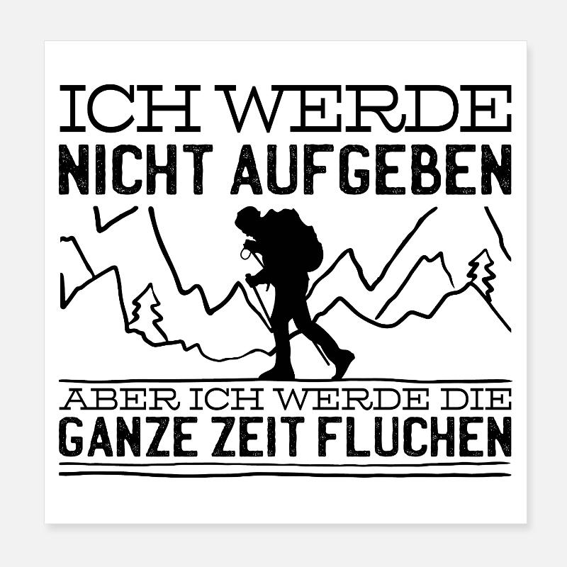 Wandern Spruch Poster 20x20 cm