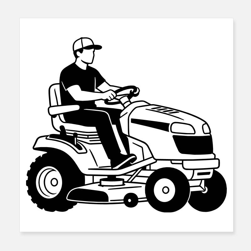 Lawn mower Poster 8" x 8" (20x20 cm)