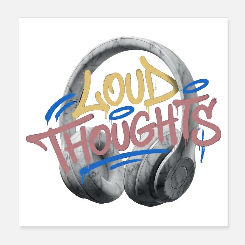 Loud Thoughts Graffiti Poster 8" x 8" (20x20 cm)