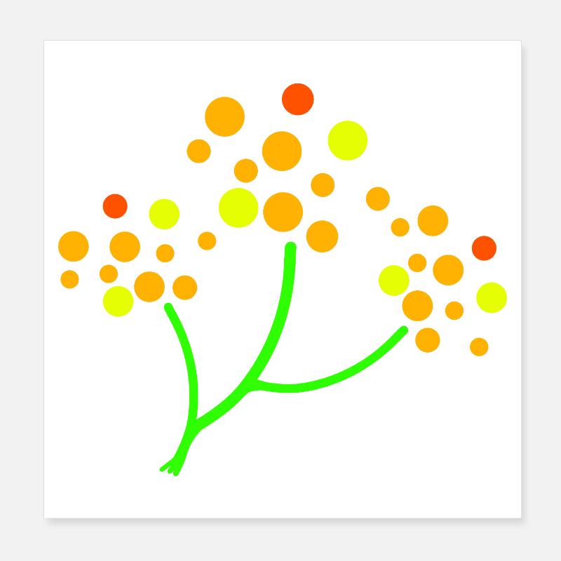 Explosion d’arbre parsemé de néons Poster 20 x 20 cm