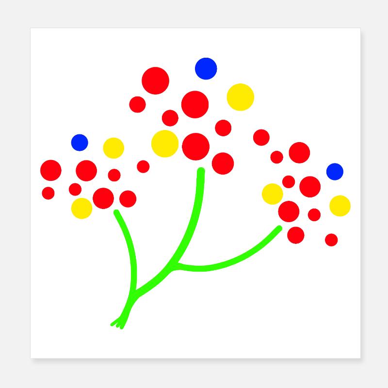 Neon Dot Tree Burst Poster 8" x 8" (20x20 cm)