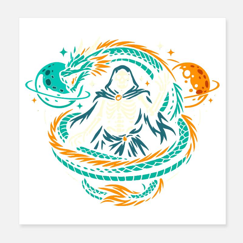 Squelette de Dragon Poster 20 x 20 cm