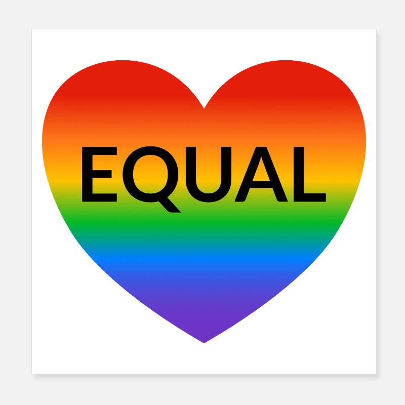 Equal Heart Rainbow Pride Poster 8" x 8" (20x20 cm)