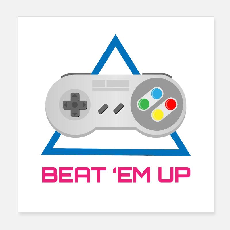 Retro Gamer Controller – Arcade Video Game  Poster 8" x 8" (20x20 cm)